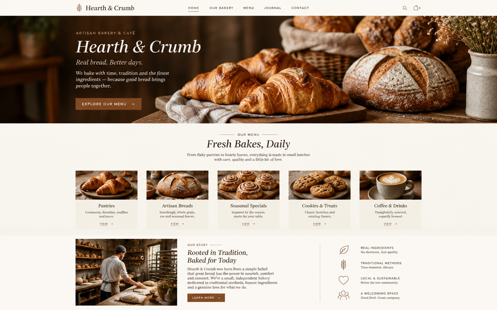 Example bakery website